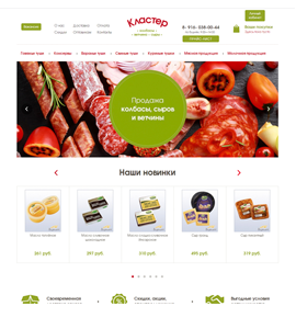Сайт интернет-магазина Кластер